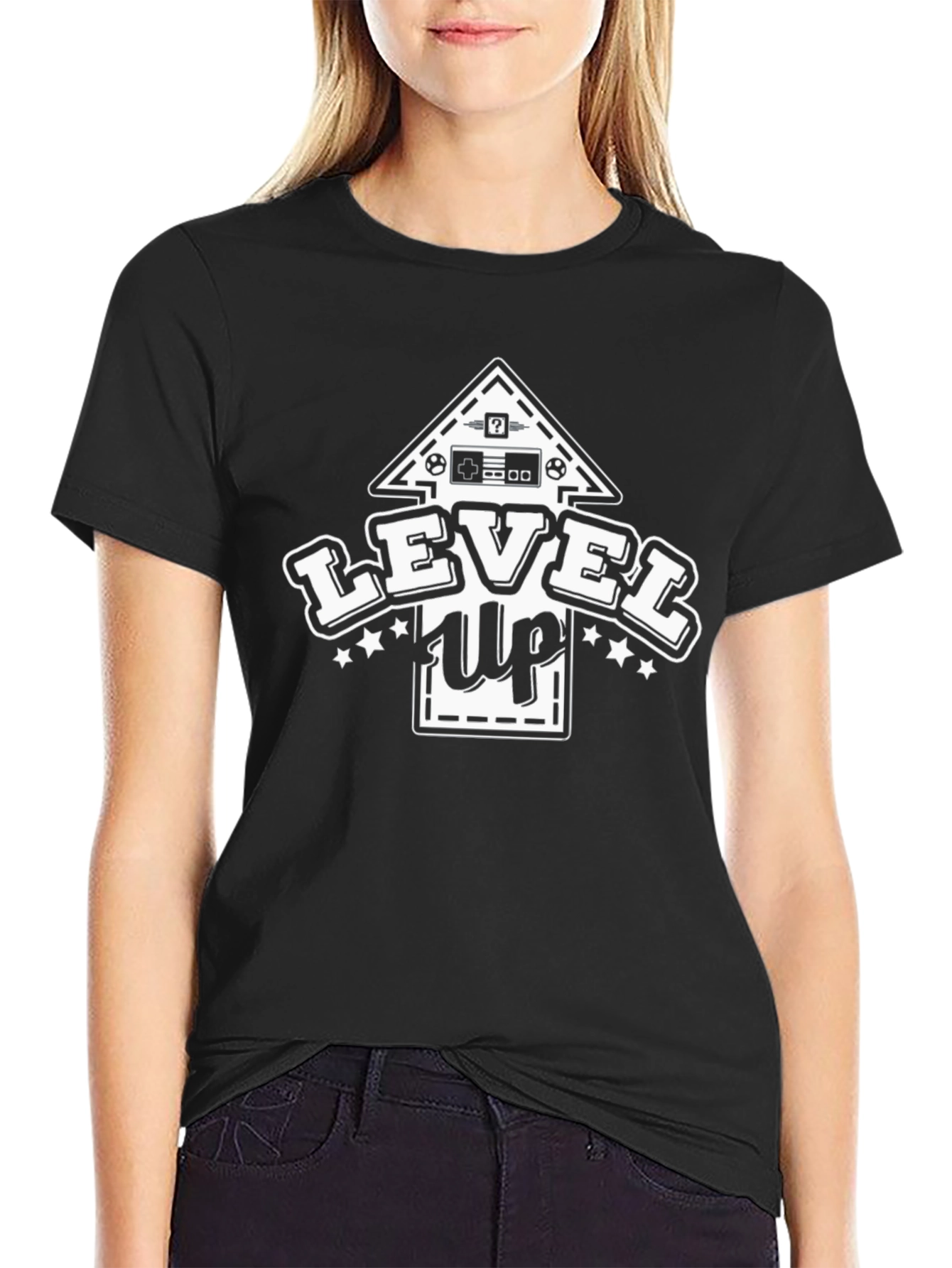 Level Up Gamer T-Shirt - Black Cotton Tee