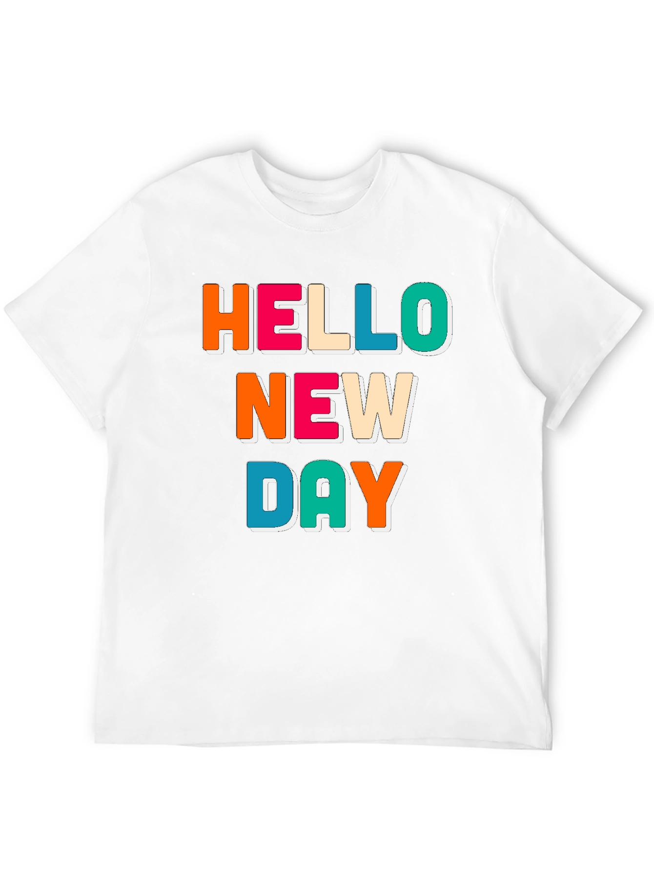 Hello New Day Graphic Tee - Trendy Casual Shirt