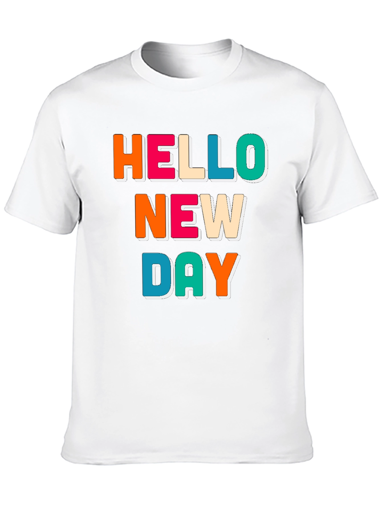 Hello New Day Graphic Tee - Trendy Casual Shirt