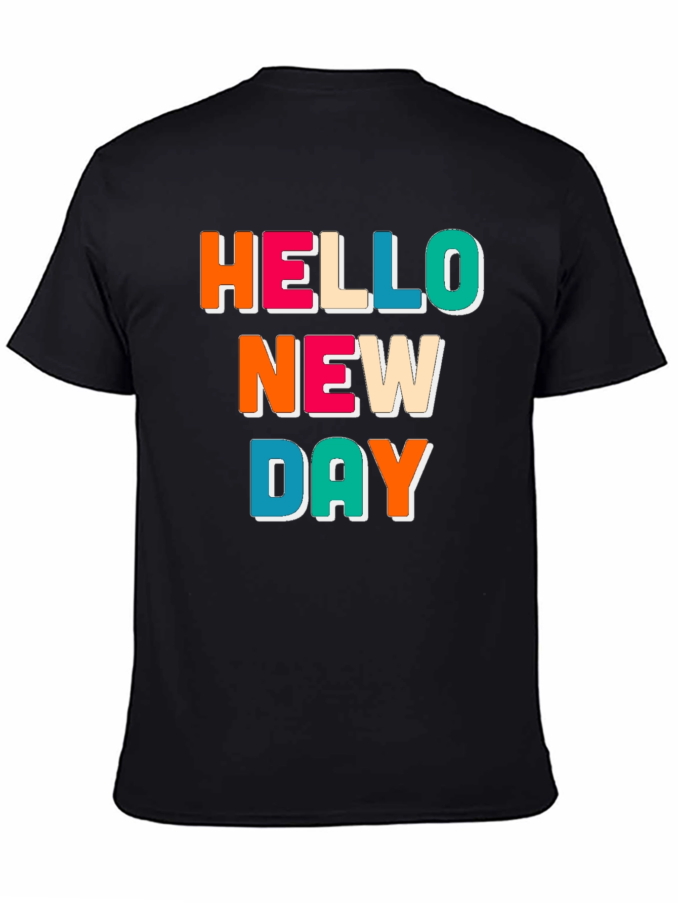 Hello New Day Graphic Tee - Trendy Casual Shirt