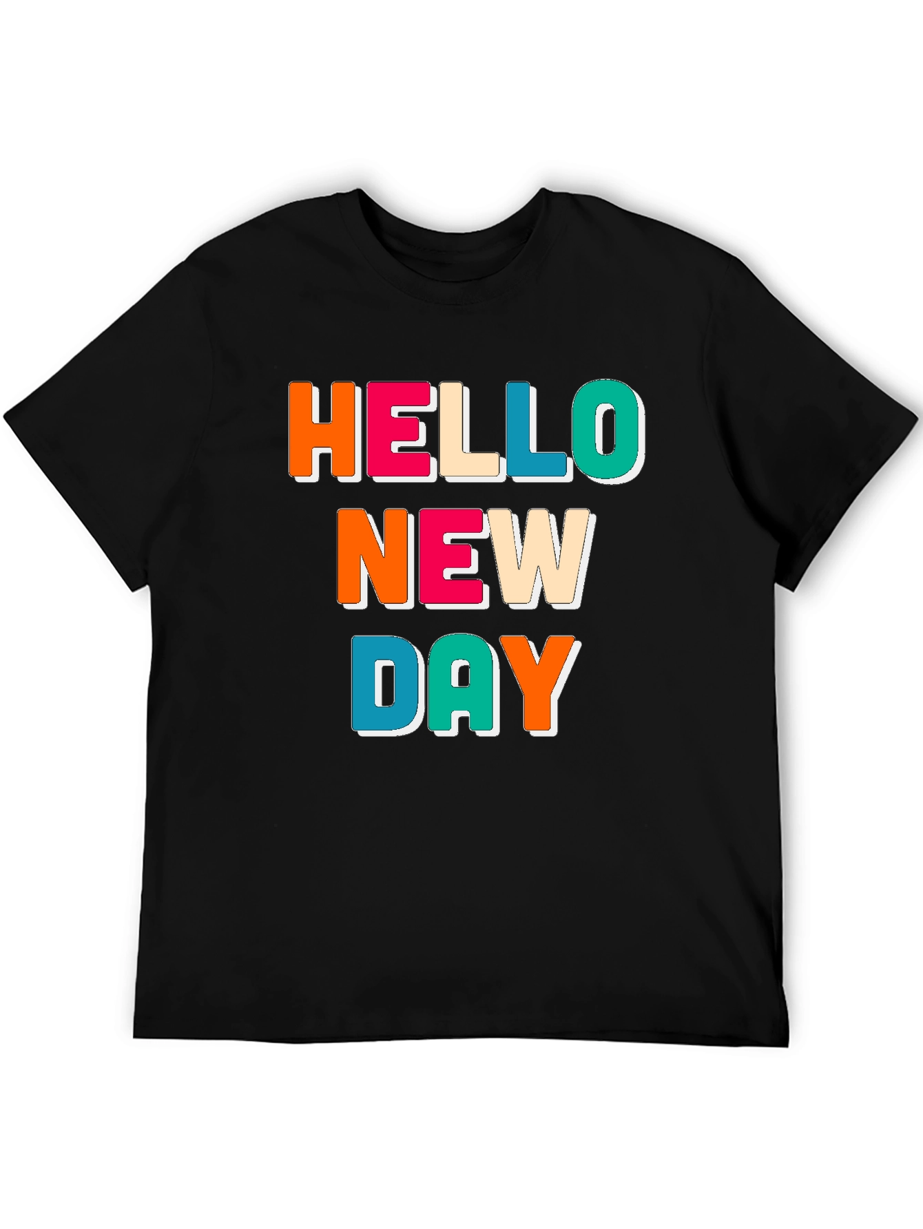 Hello New Day Graphic Tee - Trendy Casual Shirt