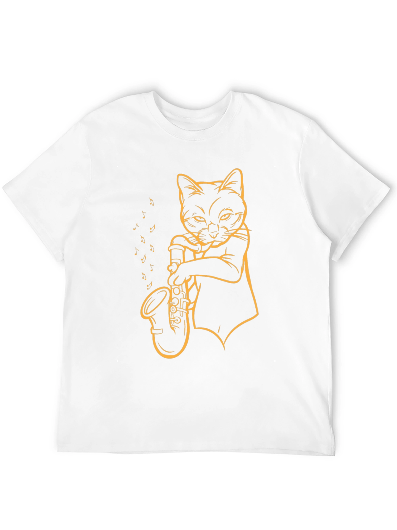 Cat Saxophone T-Shirt - Cool Musician Tee