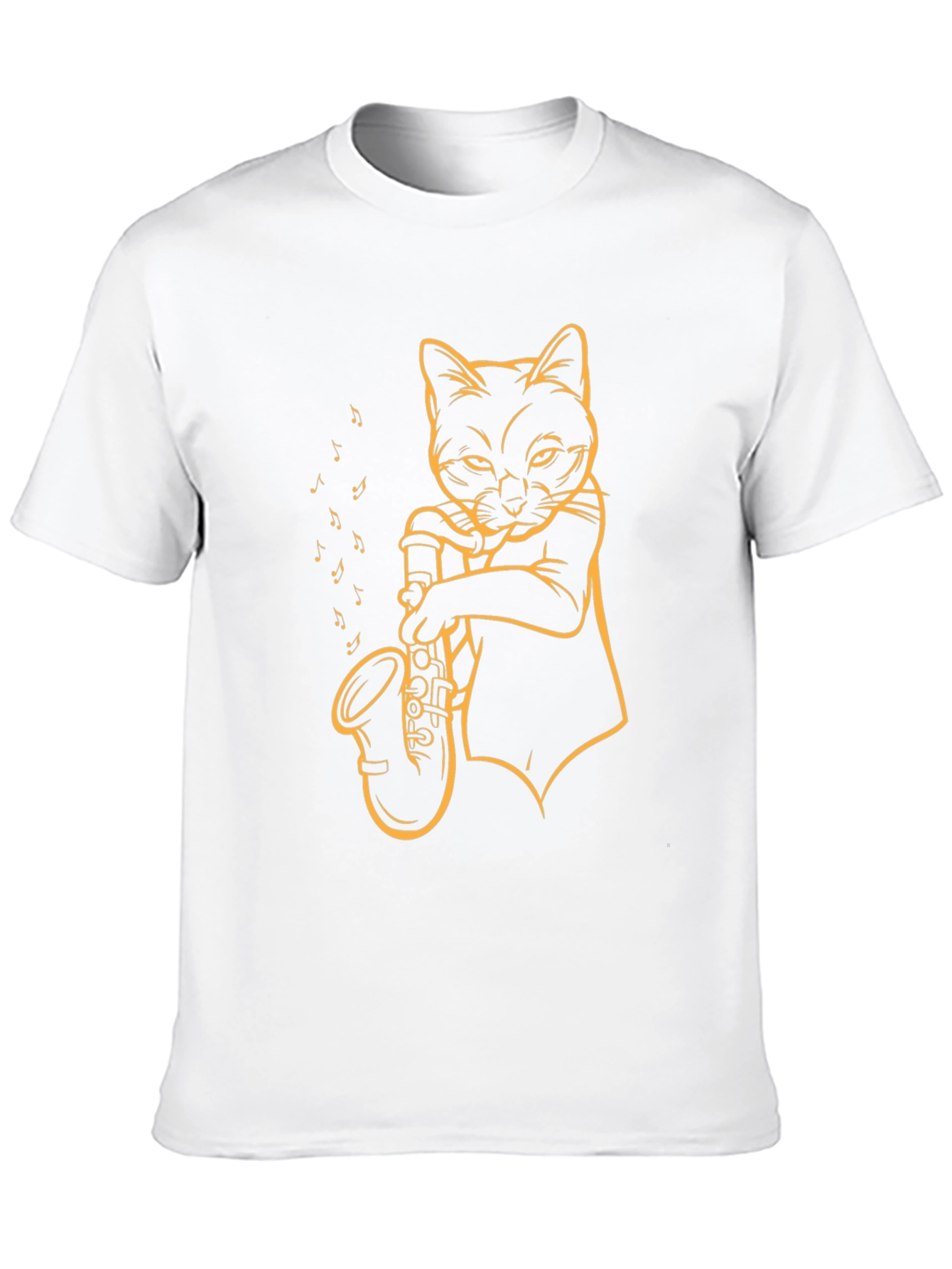 Cat Saxophone T-Shirt - Cool Musician Tee