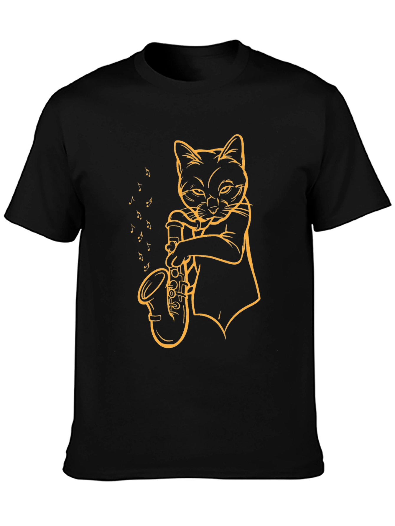Cat Saxophone T-Shirt - Cool Musician Tee