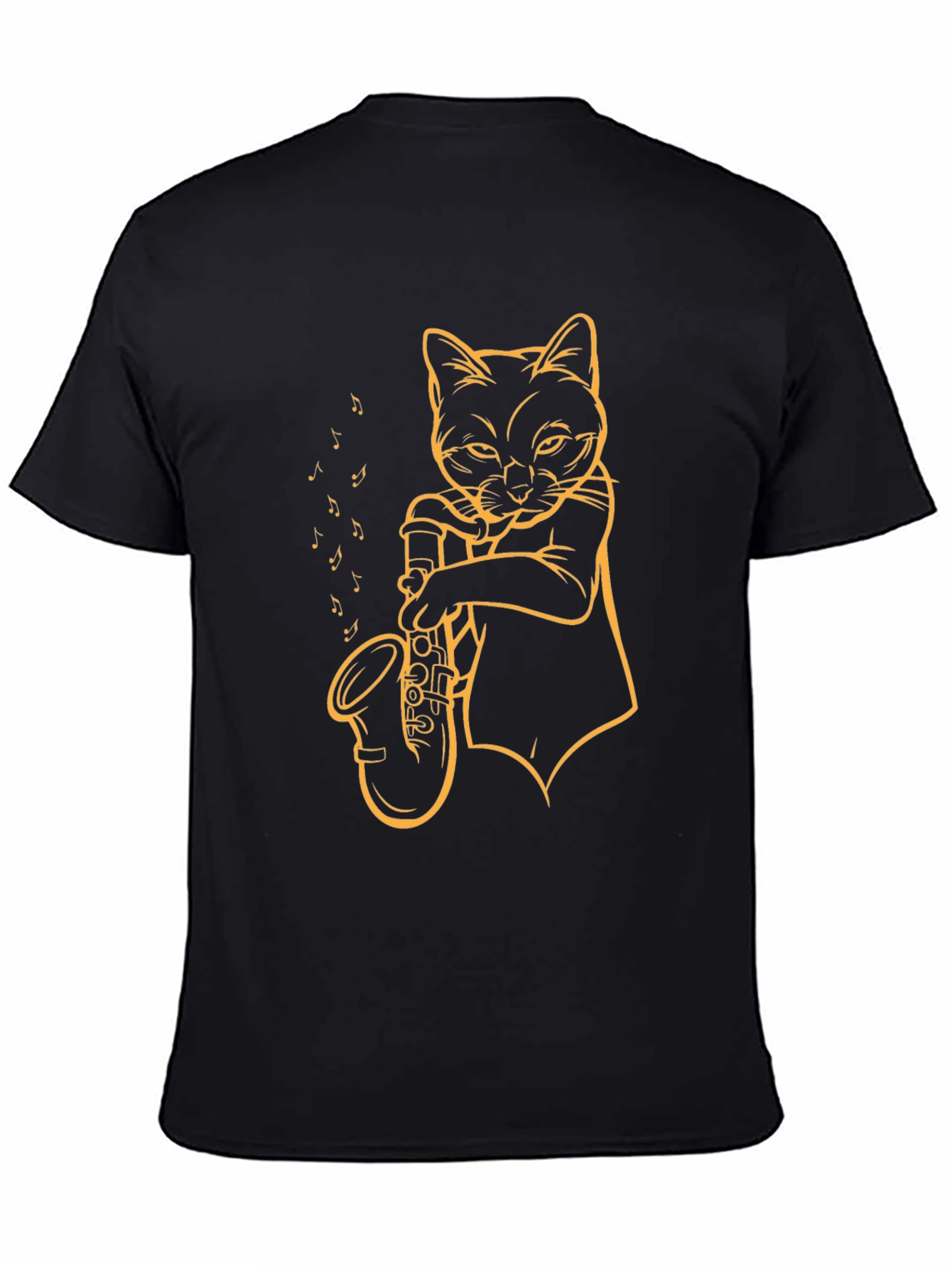 Cat Saxophone T-Shirt - Cool Musician Tee