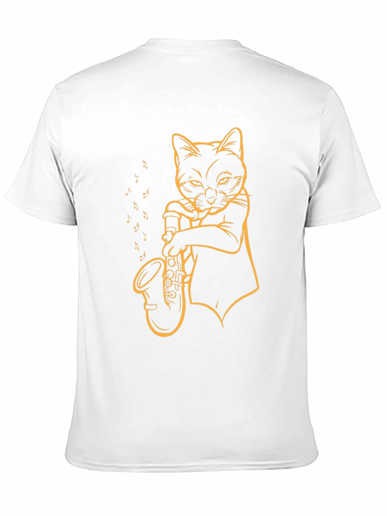 Cat Saxophone T-Shirt - Cool Musician Tee