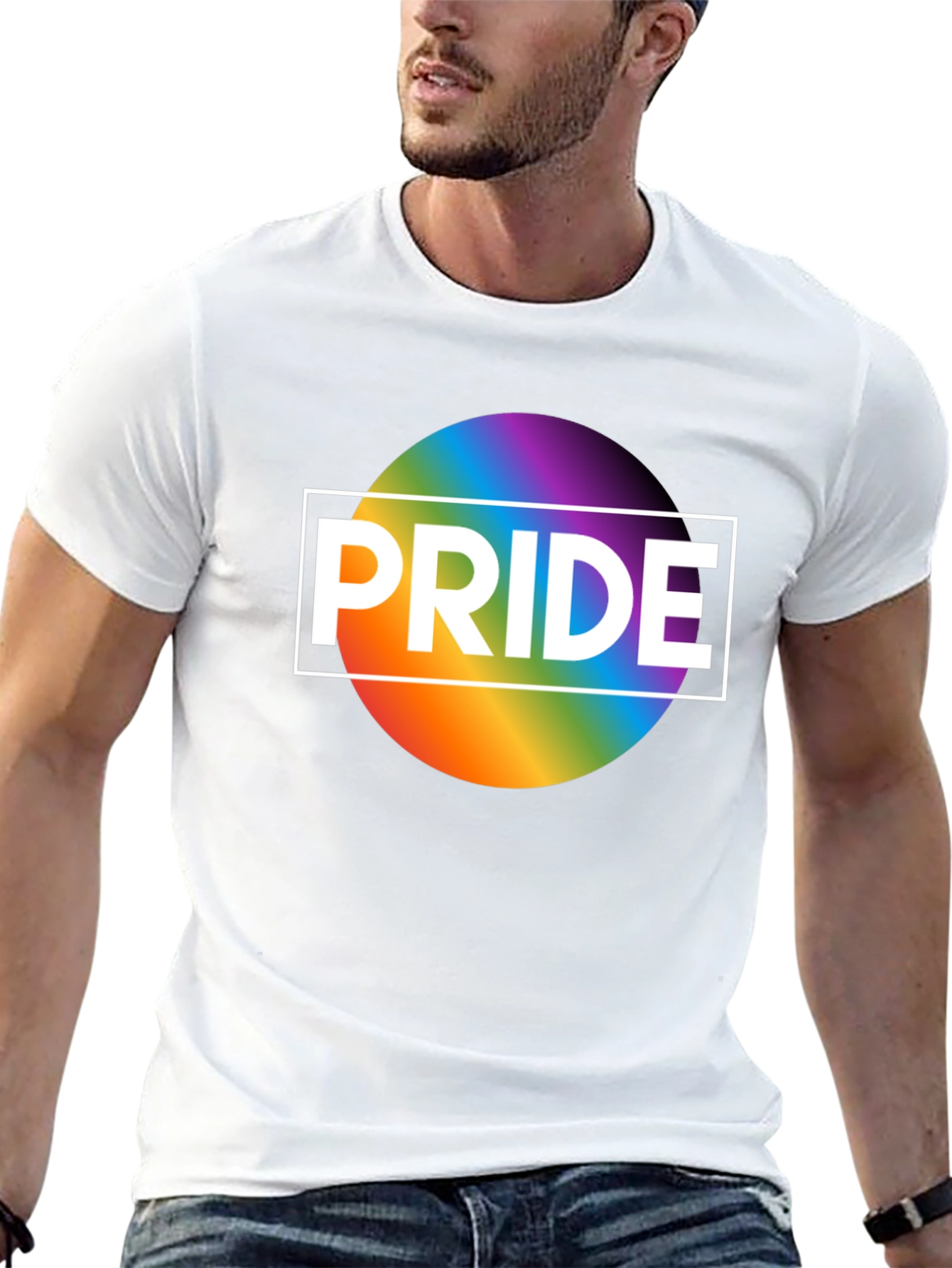 Pride Rainbow Graphic T-Shirt - Black