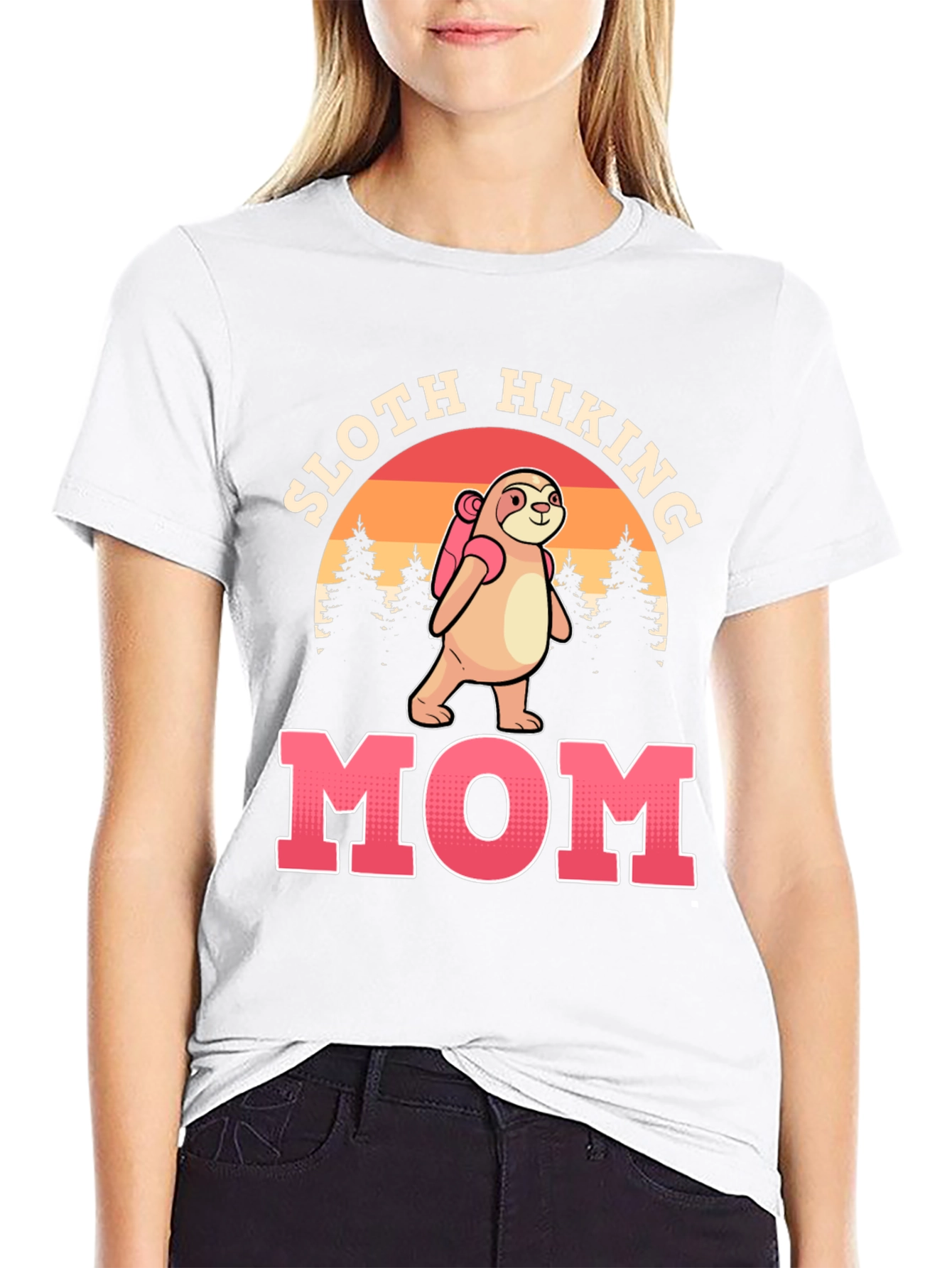 Sloth Hiking Mom T-Shirt - Nature Lover Tee