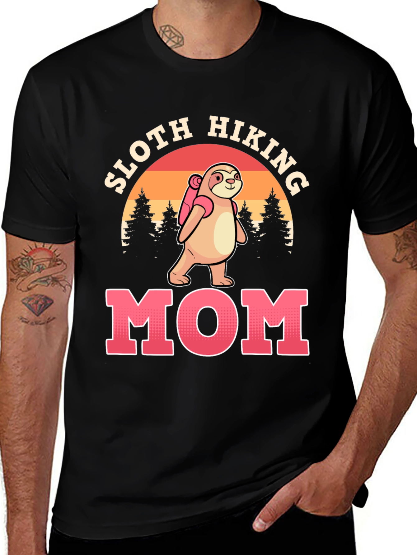 Sloth Hiking Mom T-Shirt - Nature Lover Tee