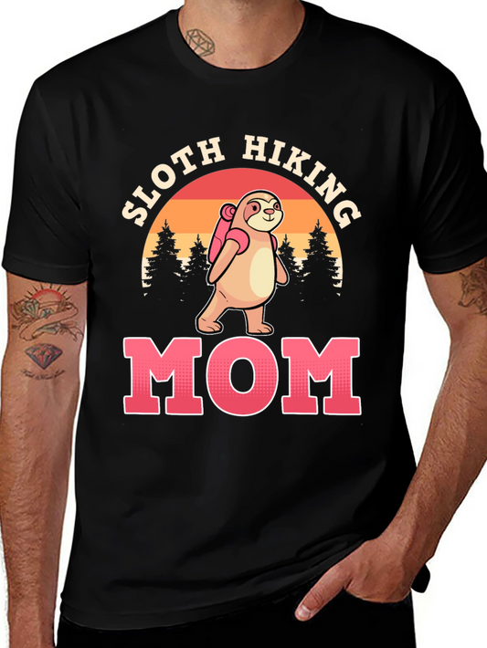Sloth Hiking Mom T-Shirt - Nature Lover Tee