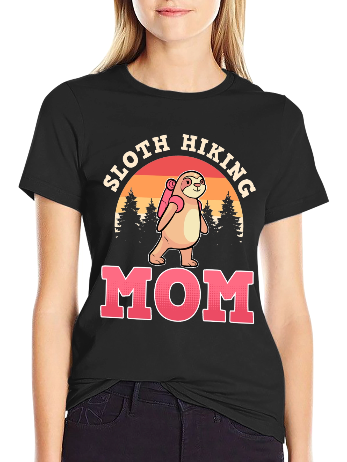 Sloth Hiking Mom T-Shirt - Nature Lover Tee