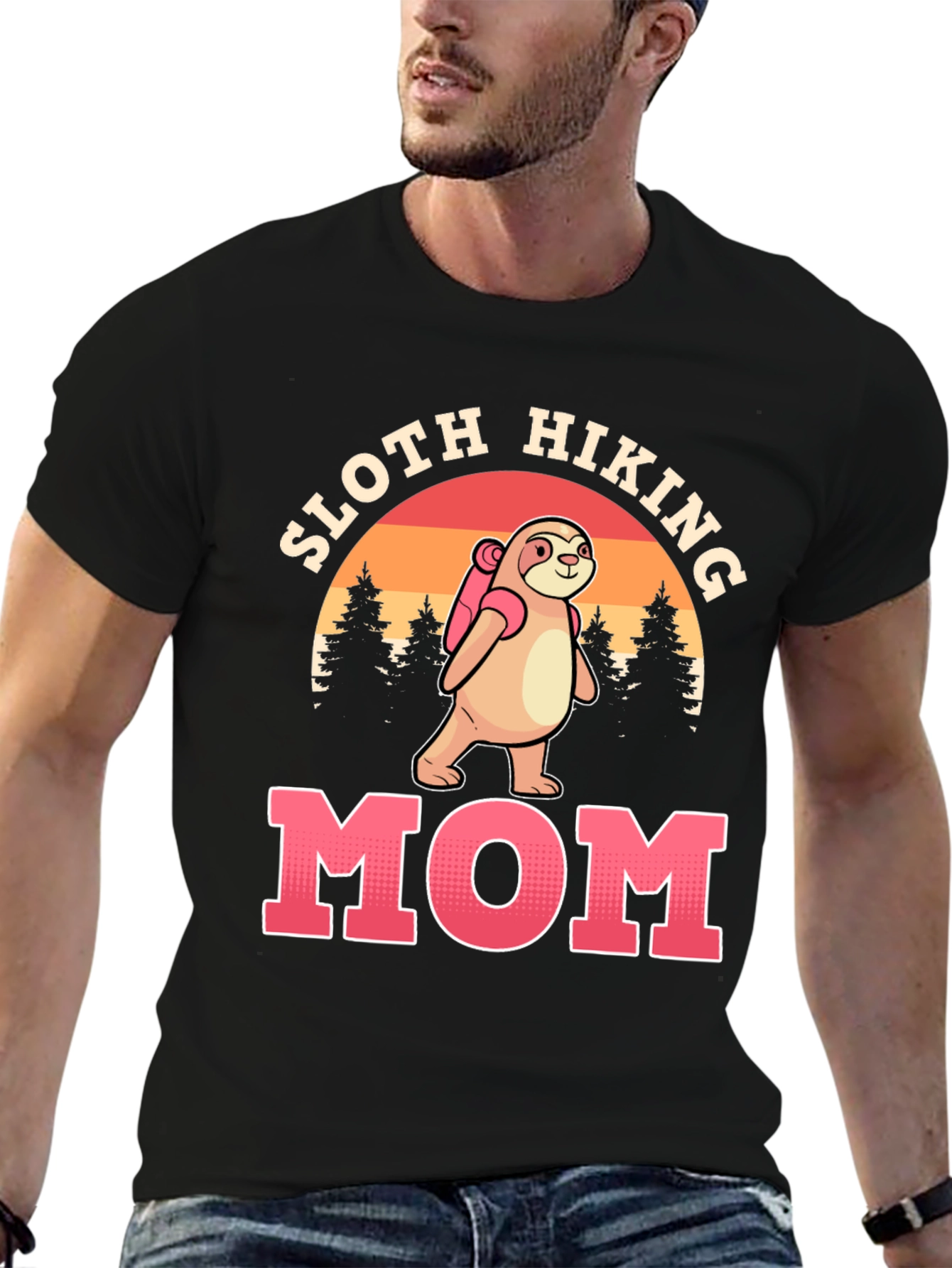 Sloth Hiking Mom T-Shirt - Nature Lover Tee