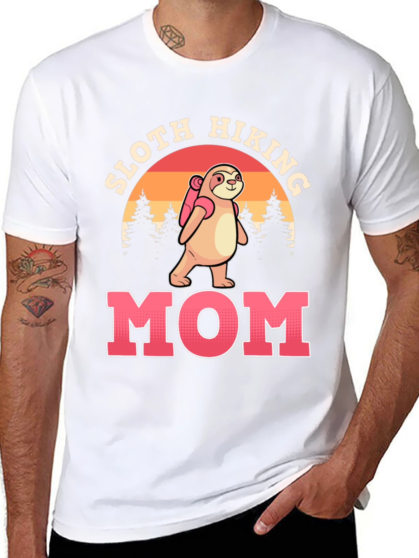 Sloth Hiking Mom T-Shirt - Nature Lover Tee