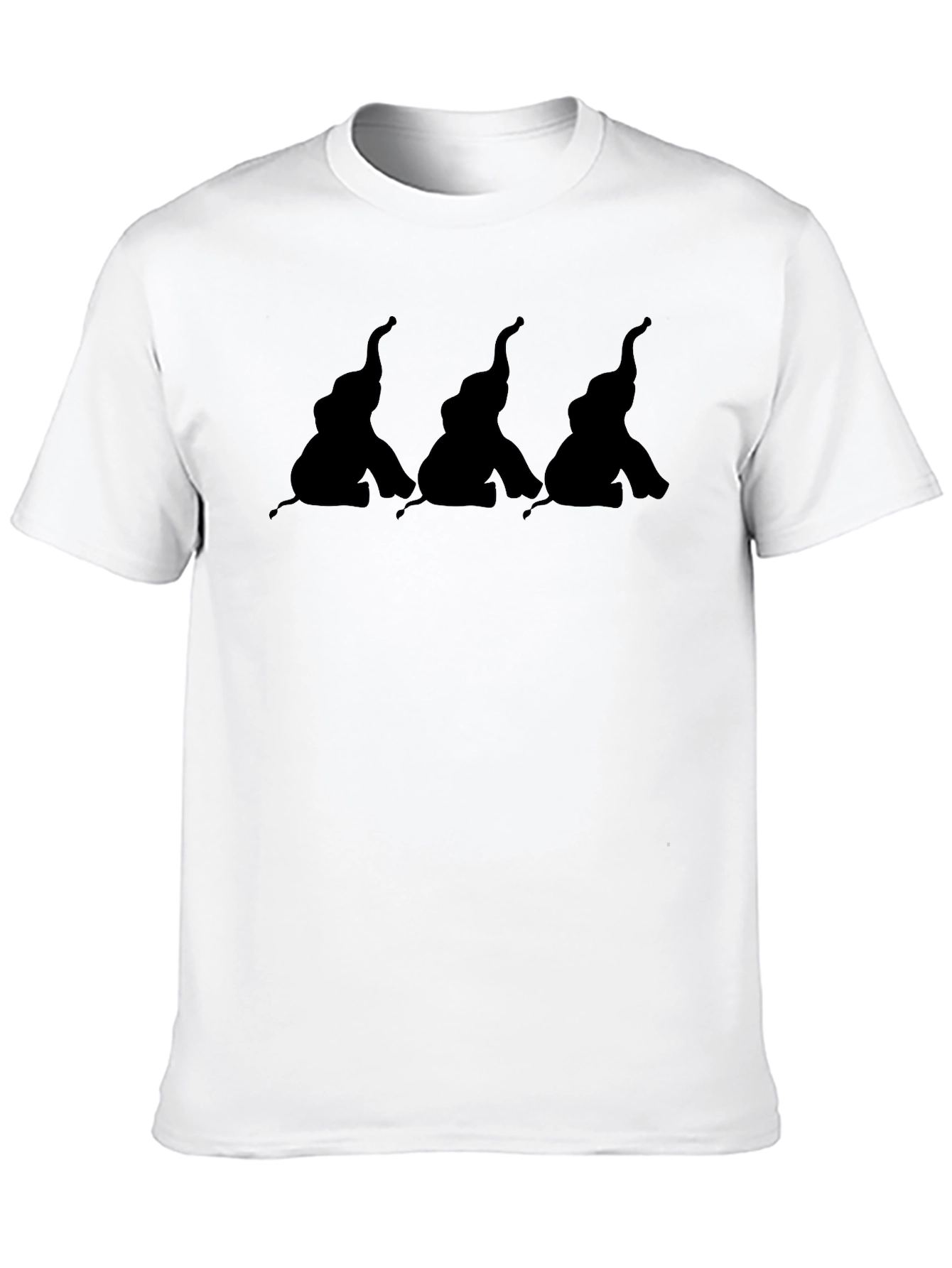 Elephant Trio Black Graphic Tee