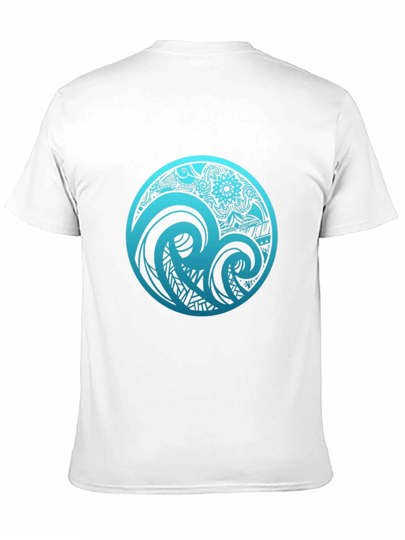 Tribal Wave Graphic T-Shirt - Black