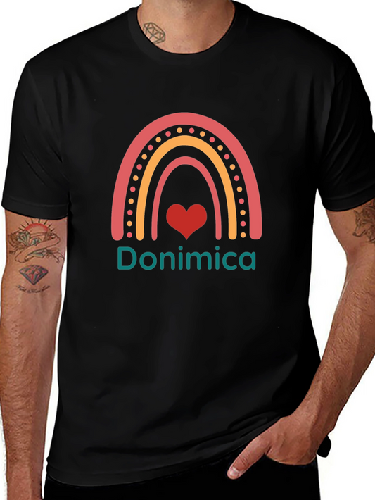 Rainbow Donimica Heart Tee - Stylish Graphic T-Shirt