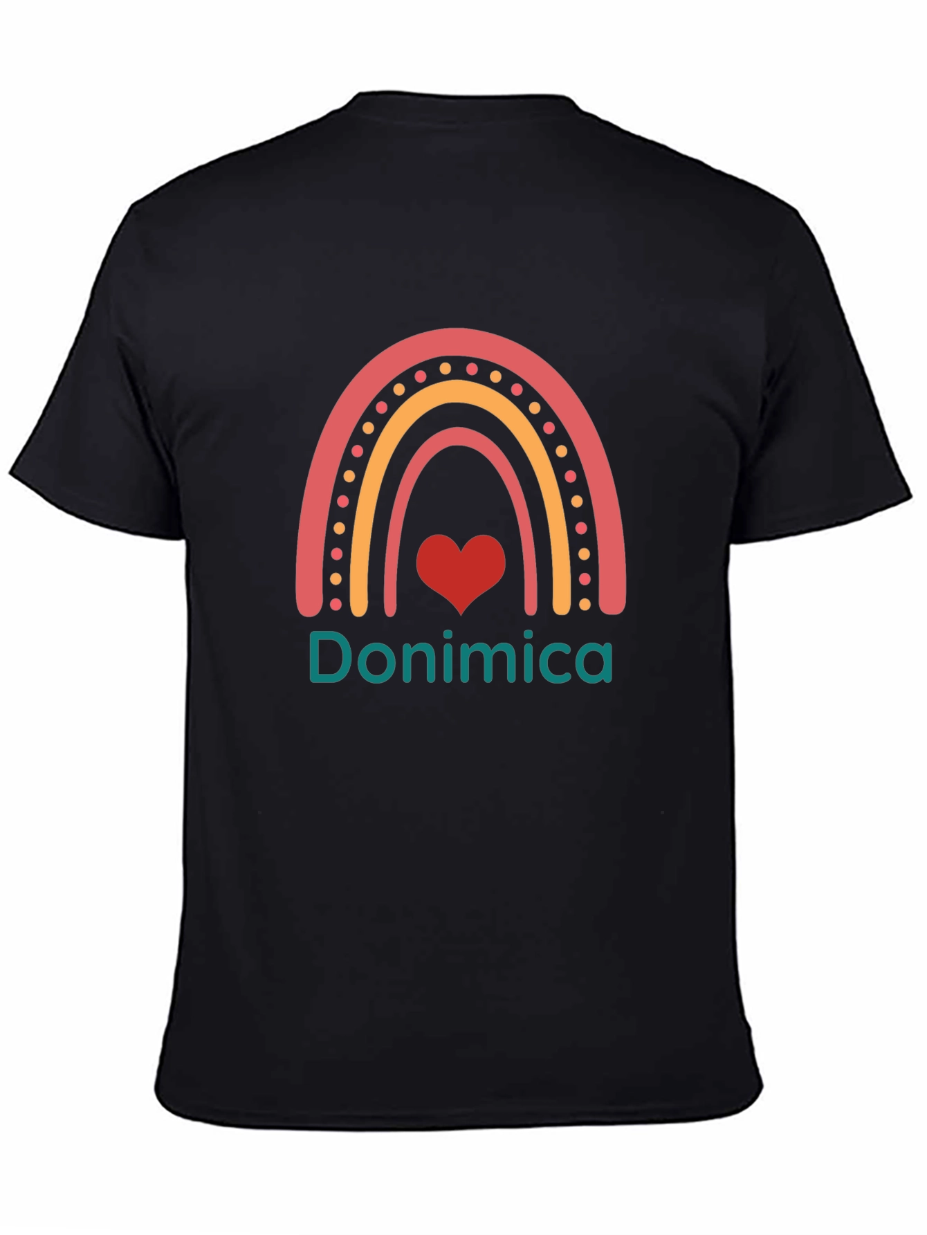 Rainbow Donimica Heart Tee - Stylish Graphic T-Shirt