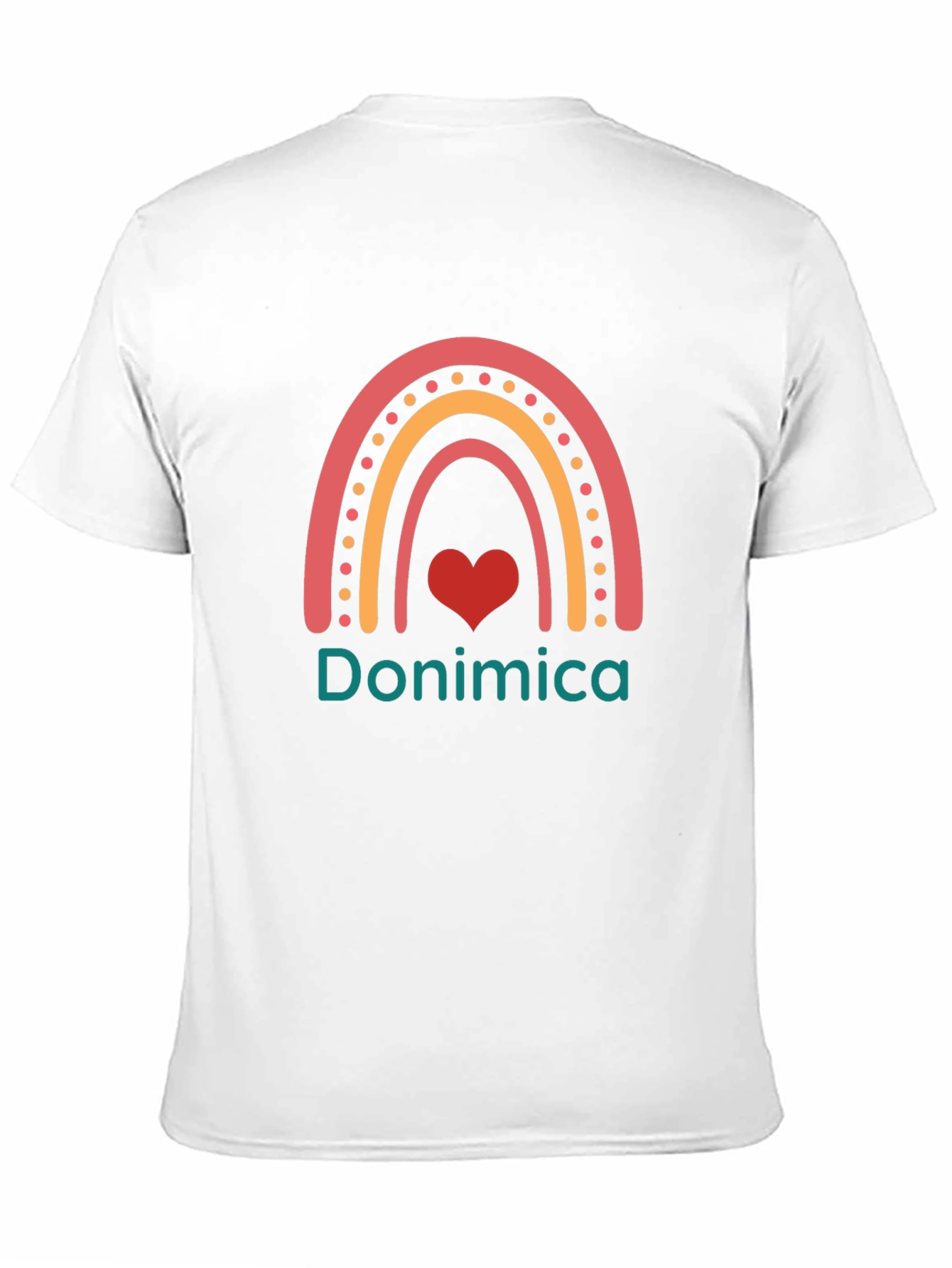 Rainbow Donimica Heart Tee - Stylish Graphic T-Shirt
