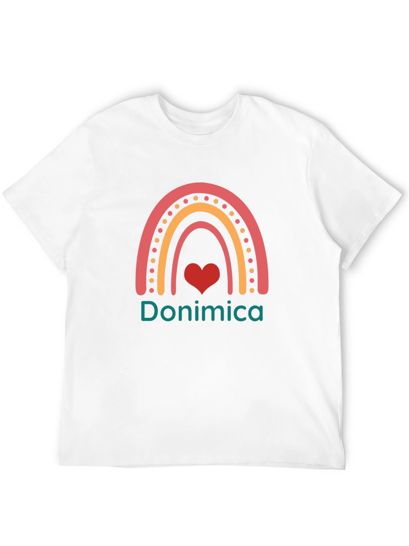 Rainbow Donimica Heart Tee - Stylish Graphic T-Shirt