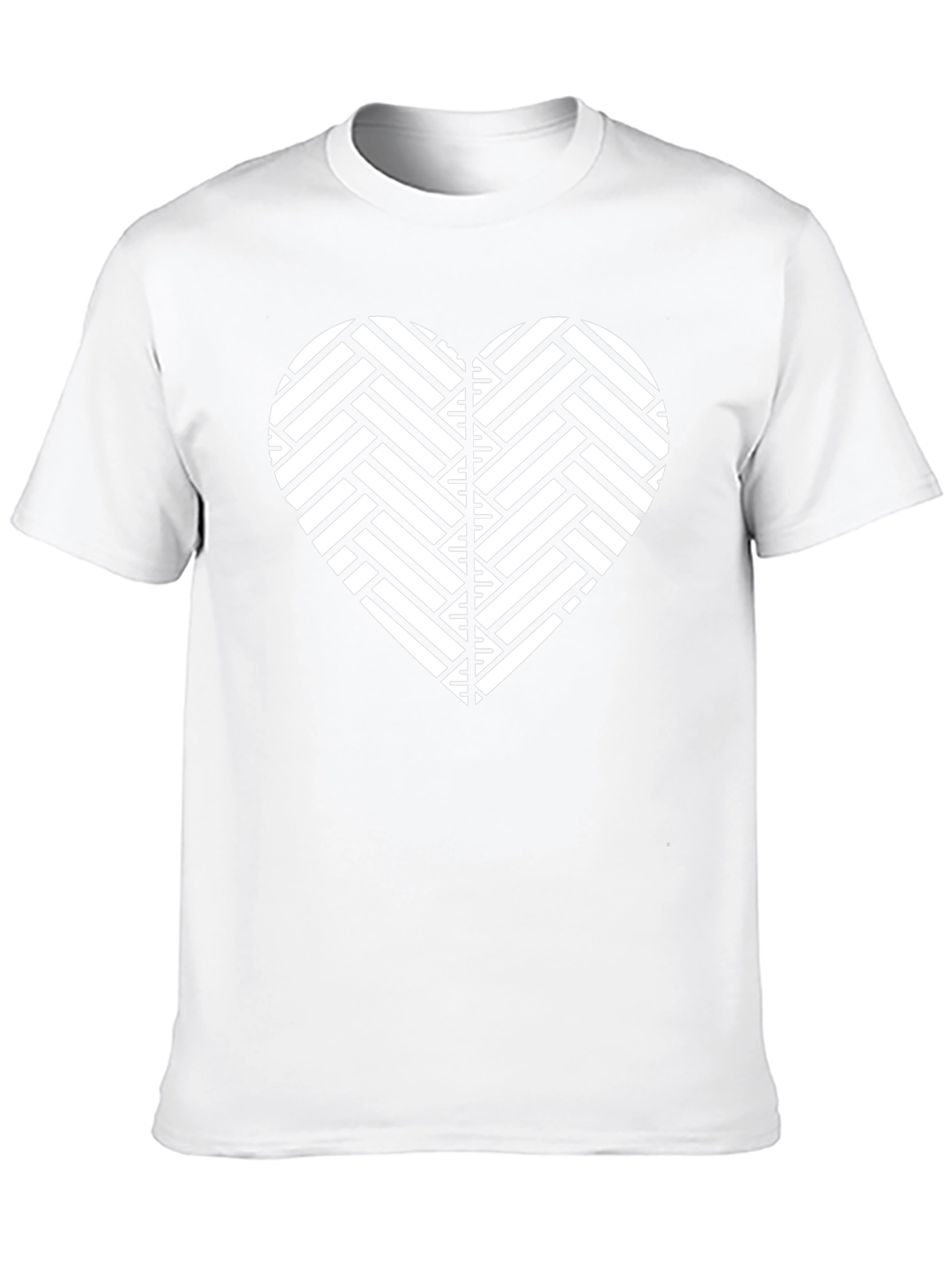Geometric Heart Graphic Black T-Shirt
