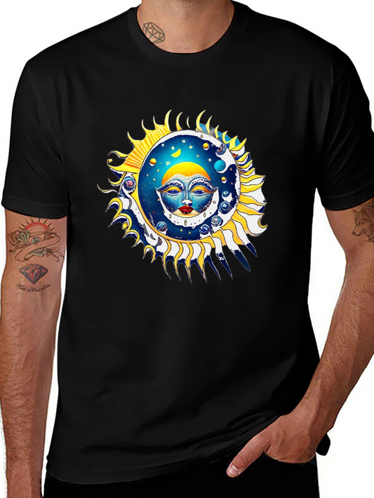 Sun and Moon Graphic Black T-Shirt