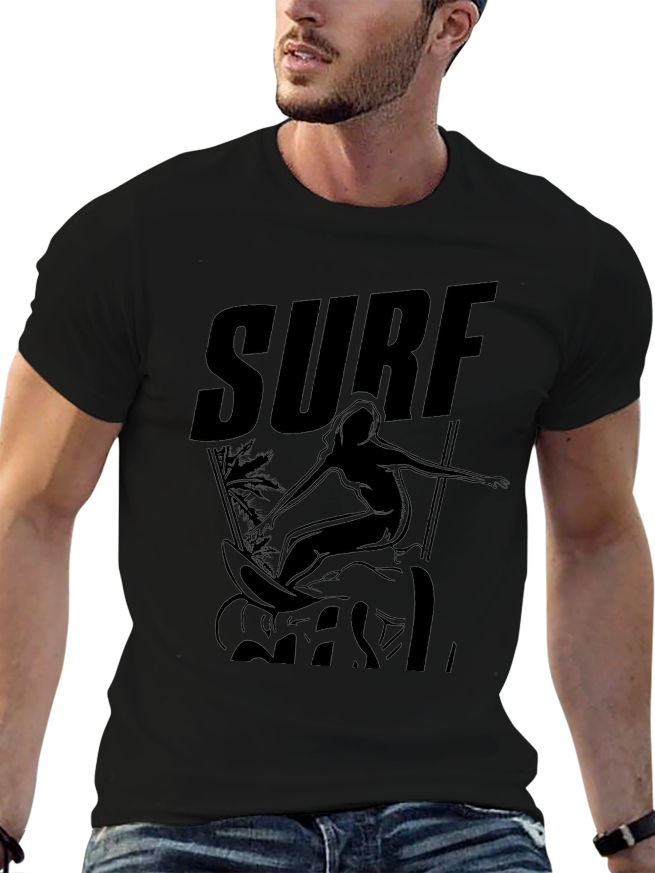 Surf Girl Black Graphic Tee