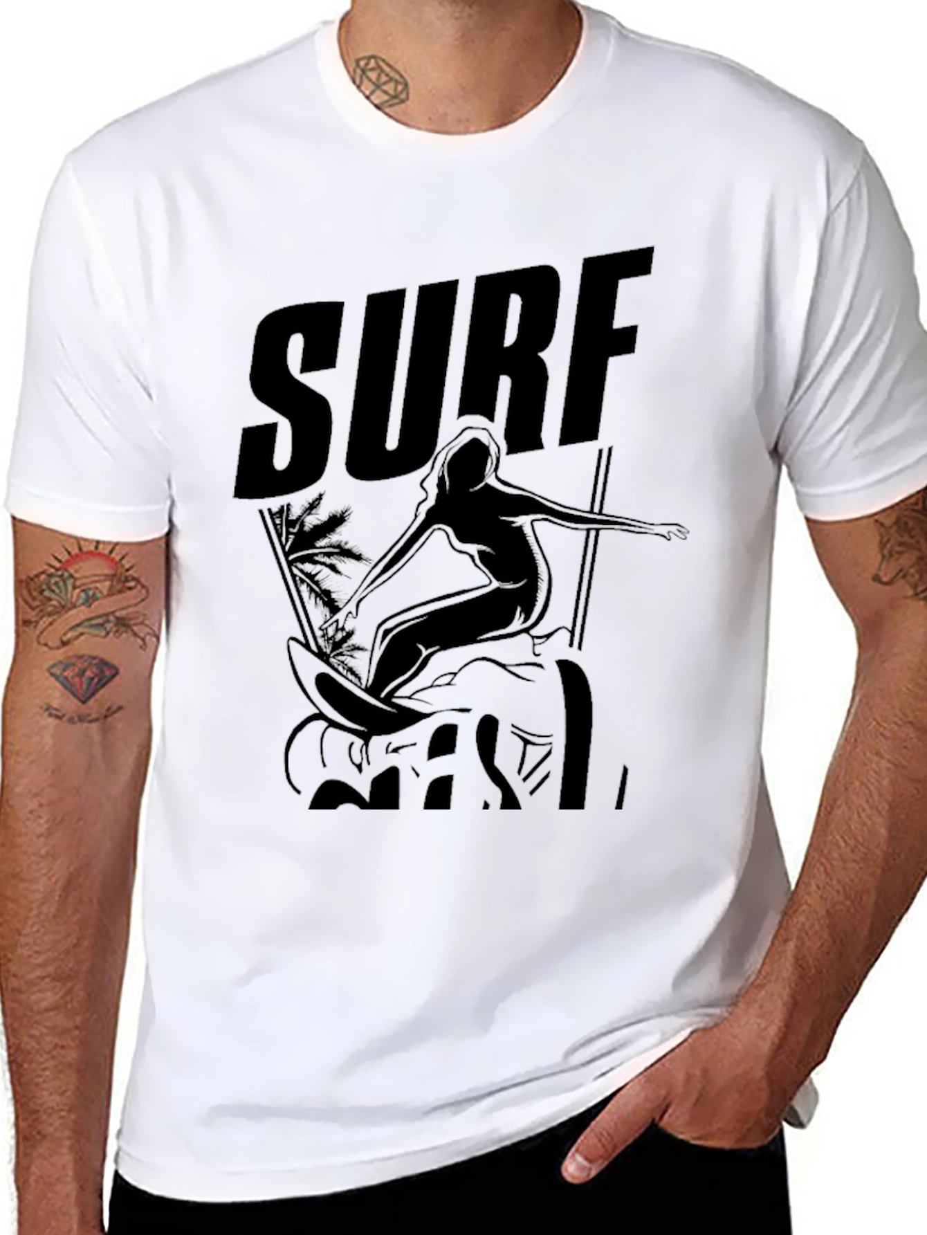Surf Girl Black Graphic Tee