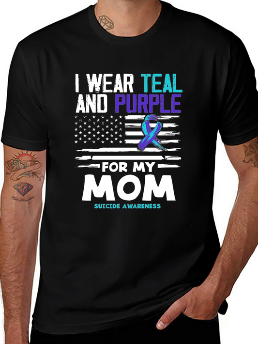 Teal & Purple Suicide Awareness T-Shirt - For My Mom