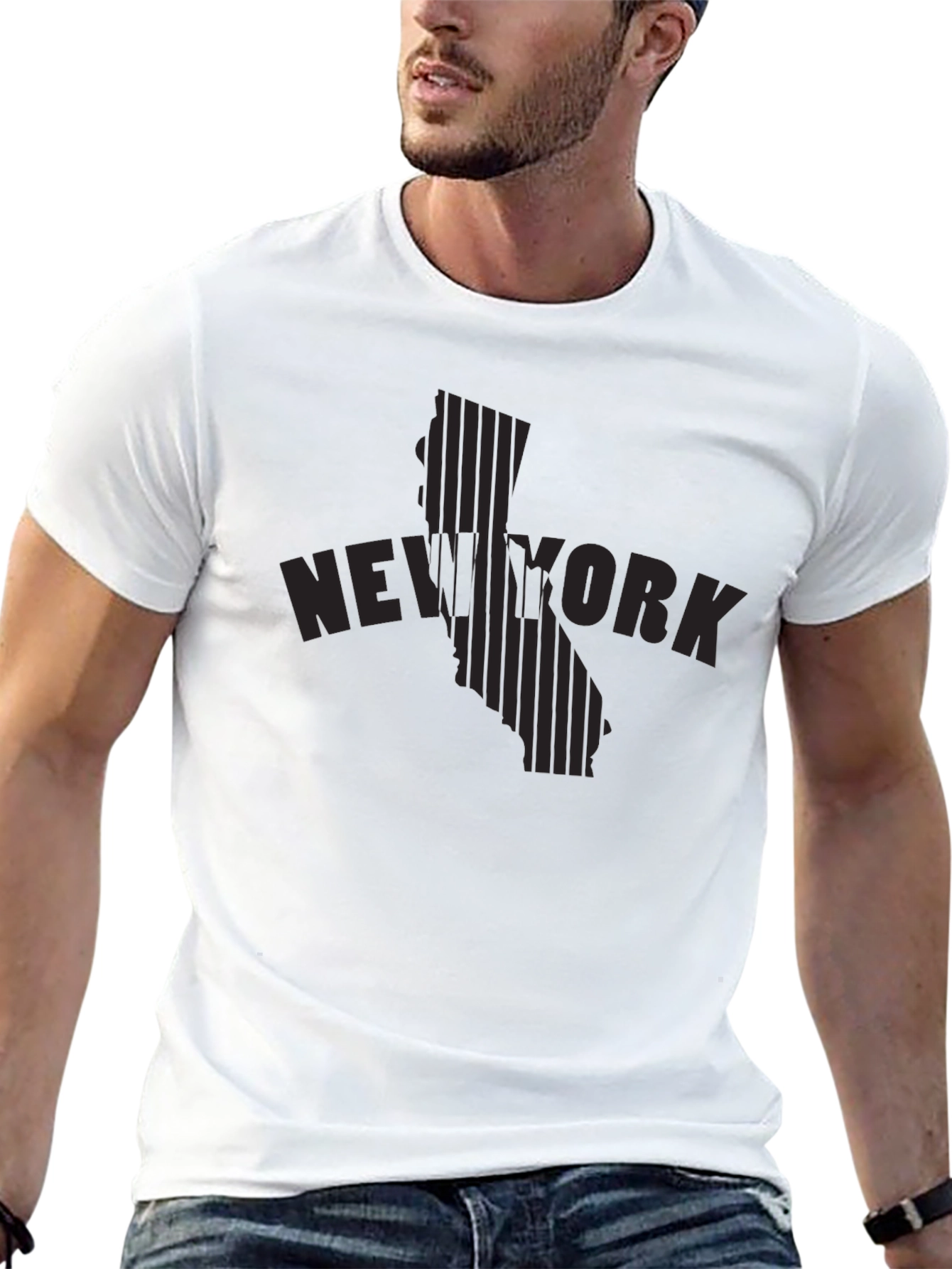 New York California Graphic T-Shirt