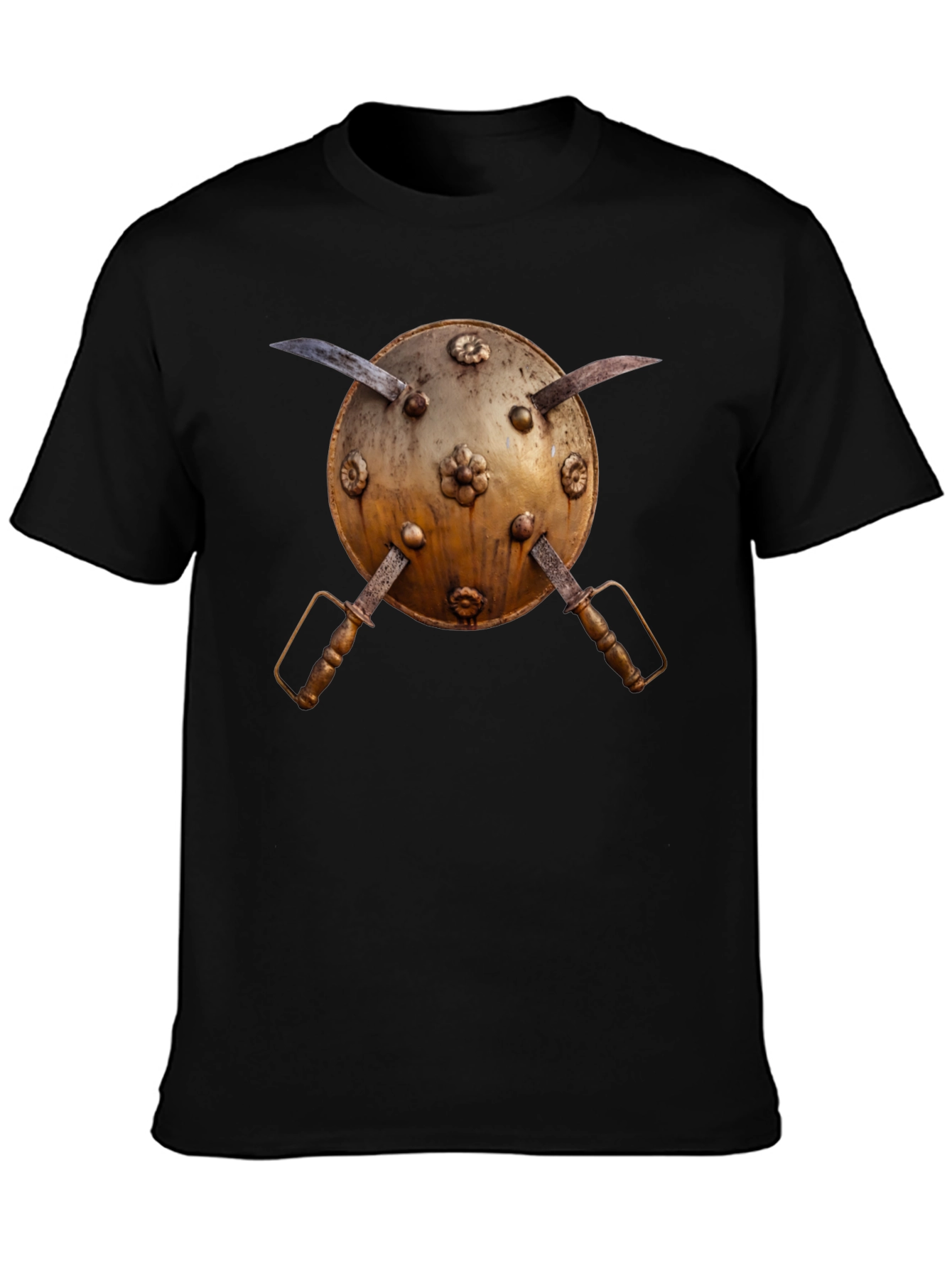 Medieval Shield and Sword Graphic Tee