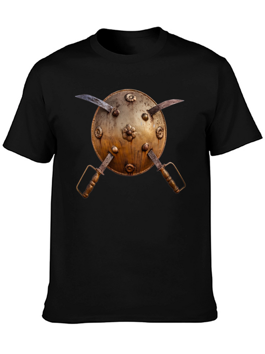 Medieval Shield and Sword Graphic Tee