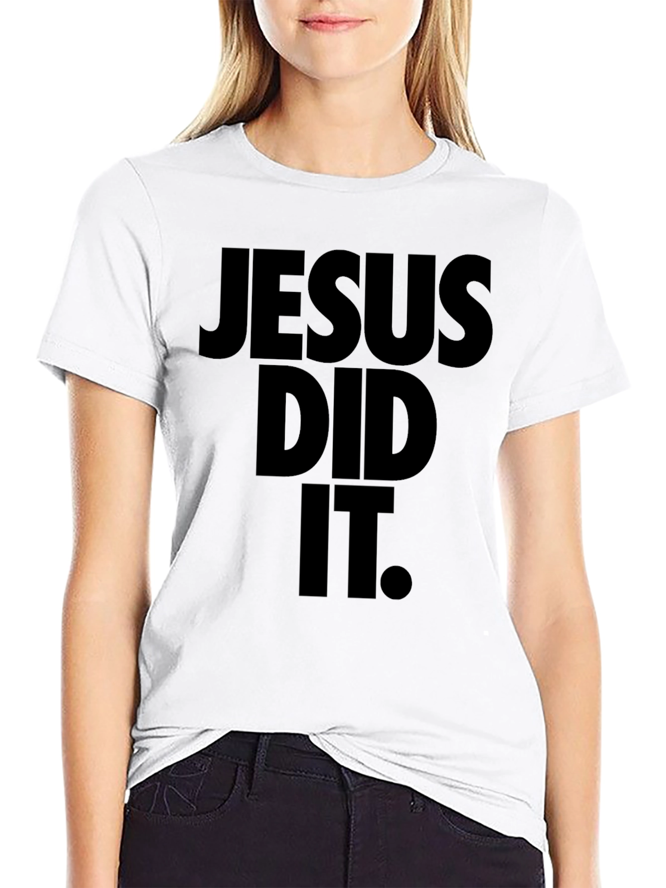 Jesus Did It Black Graphic Tee