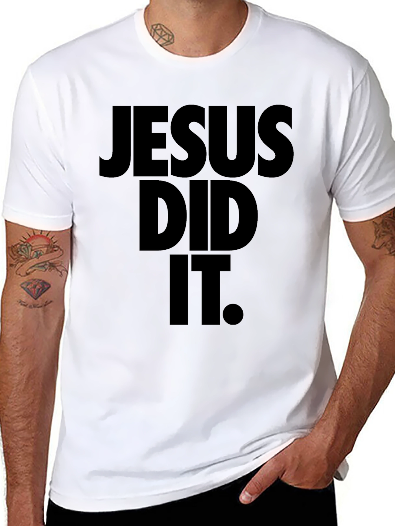 Jesus Did It Black Graphic Tee