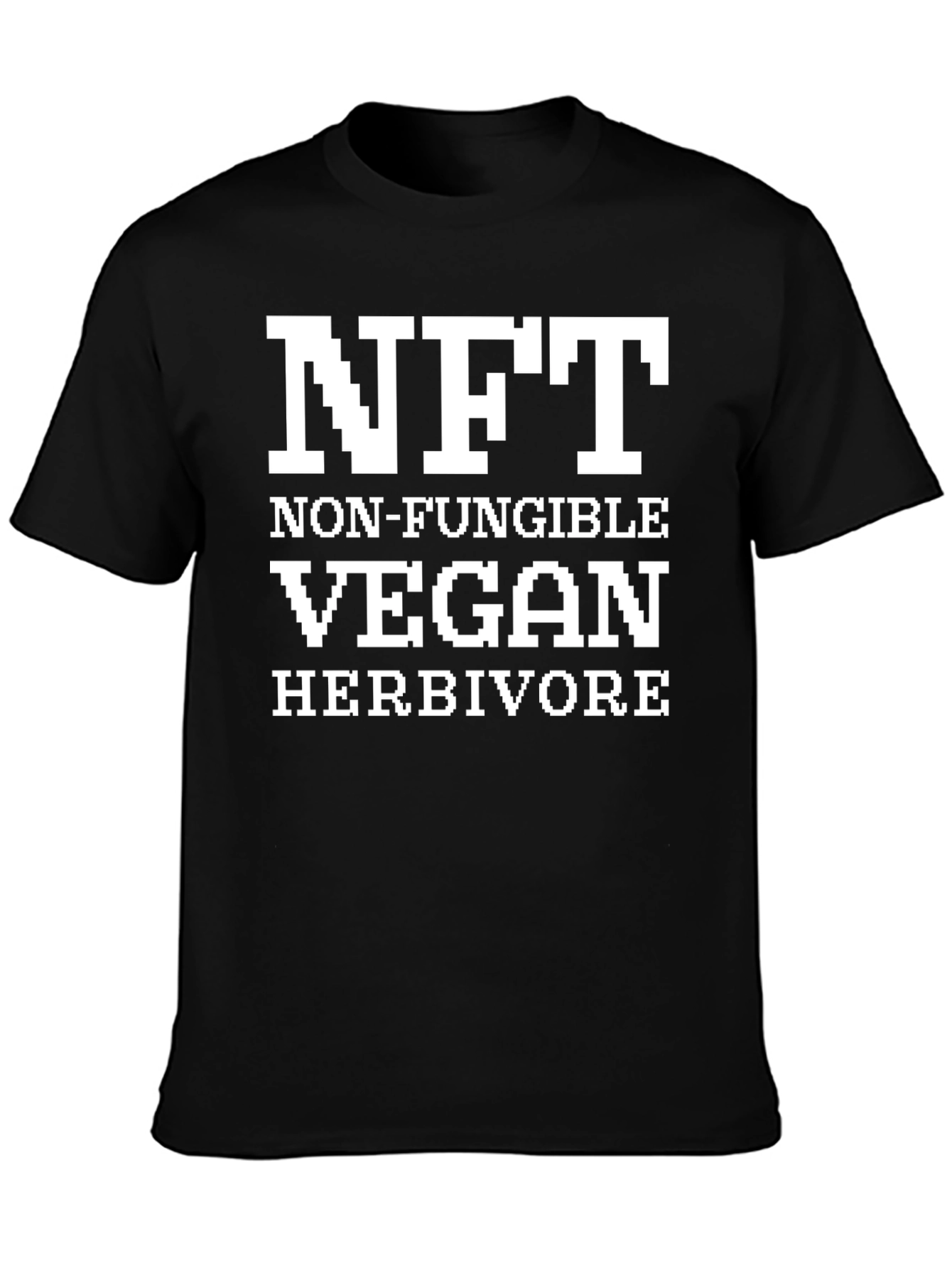 NFT Non-Fungible Vegan Herbivore Black T-Shirt