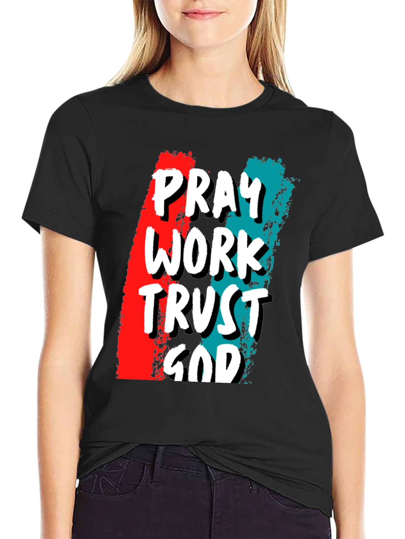 Pray Work Trust God T-Shirt - Christian Apparel