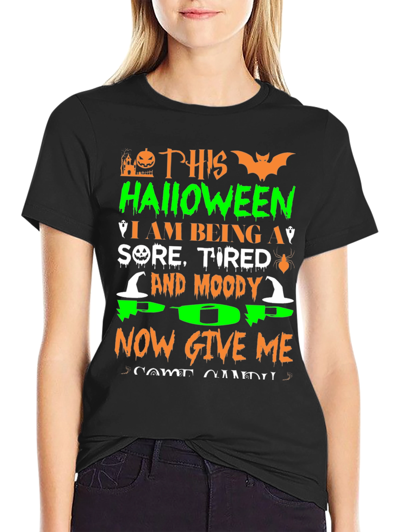 Funny Halloween Sore Tired Moody T-Shirt