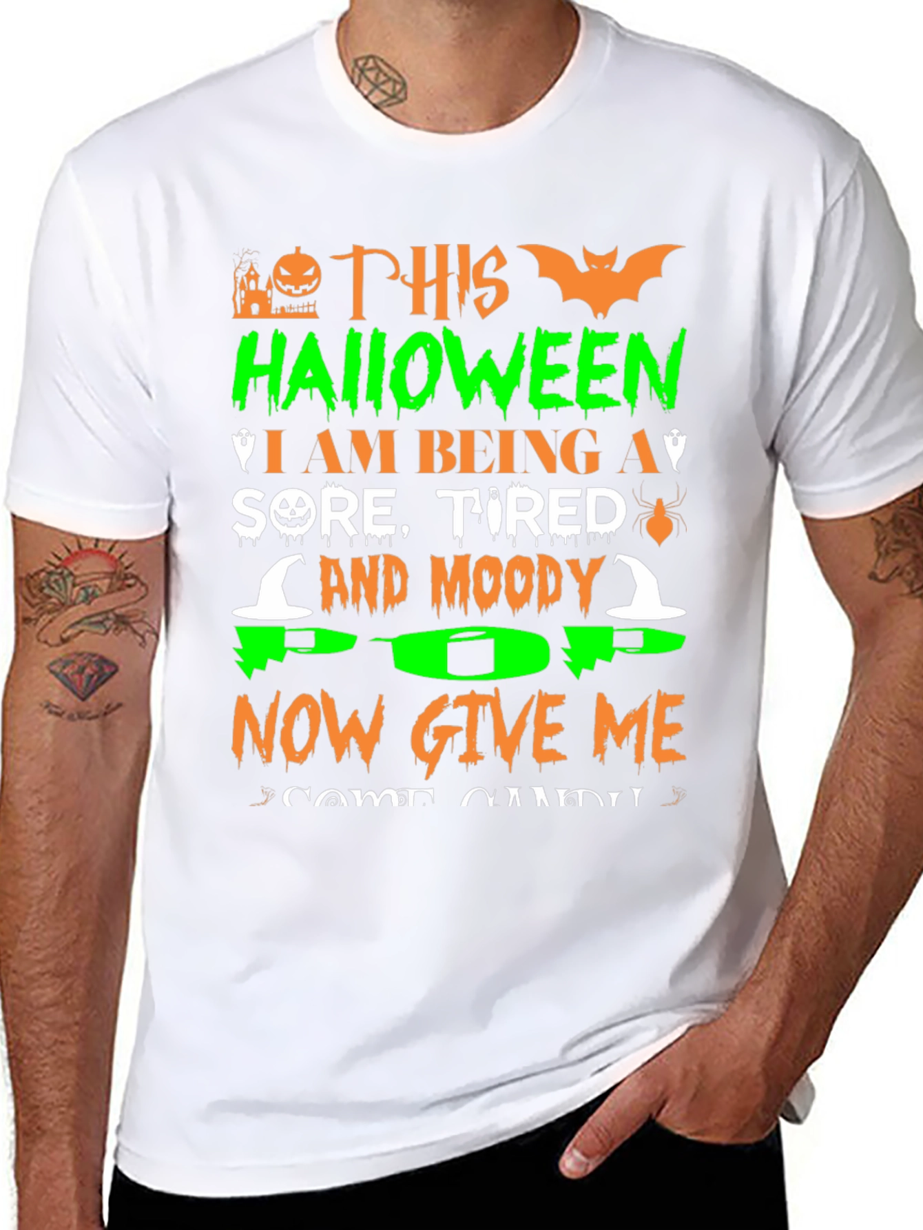 Funny Halloween Sore Tired Moody T-Shirt
