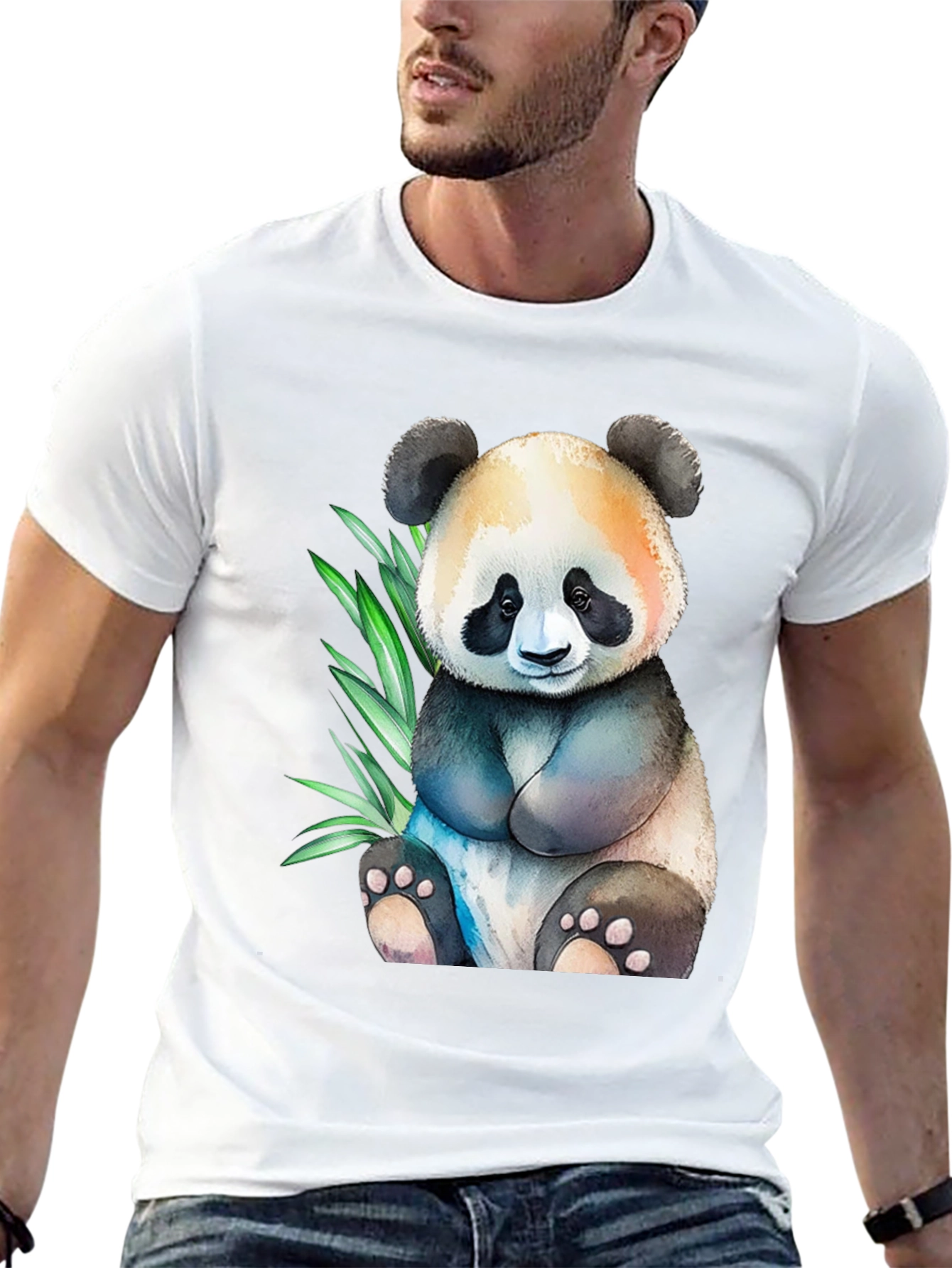 Cute Panda Graphic Tee - Black Cotton Comfort