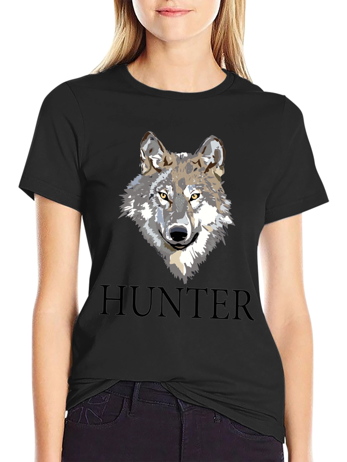 Hunter Wolf Graphic Tee - Mens Black T-Shirt