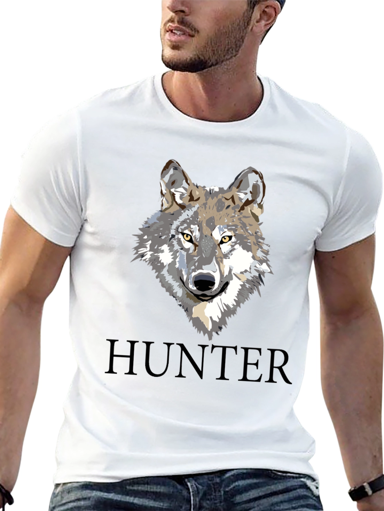 Hunter Wolf Graphic Tee - Mens Black T-Shirt