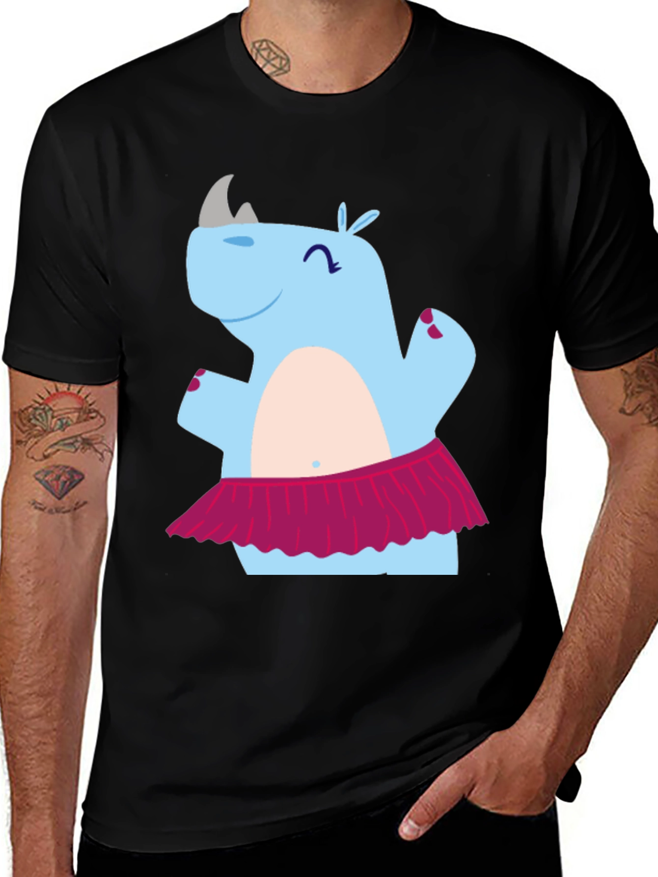 Dancing Rhino T-Shirt - Cute Cartoon Tee