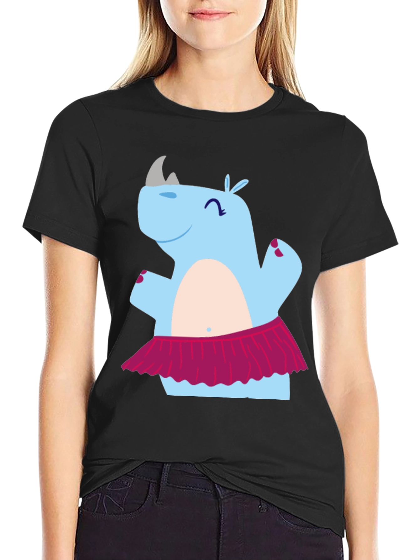Dancing Rhino T-Shirt - Cute Cartoon Tee