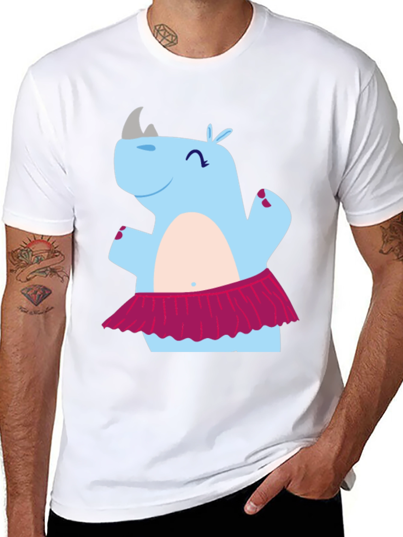 Dancing Rhino T-Shirt - Cute Cartoon Tee