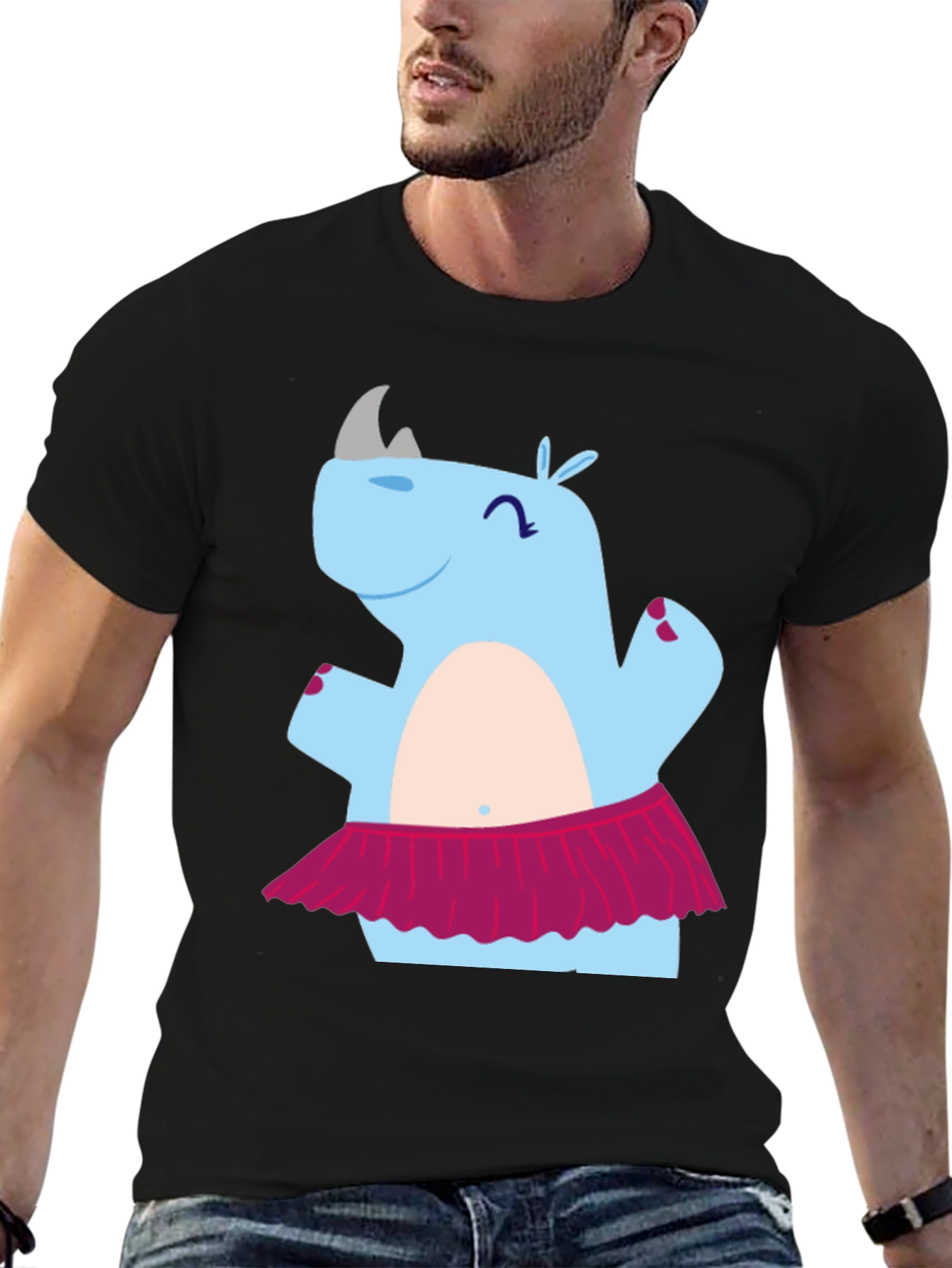 Dancing Rhino T-Shirt - Cute Cartoon Tee