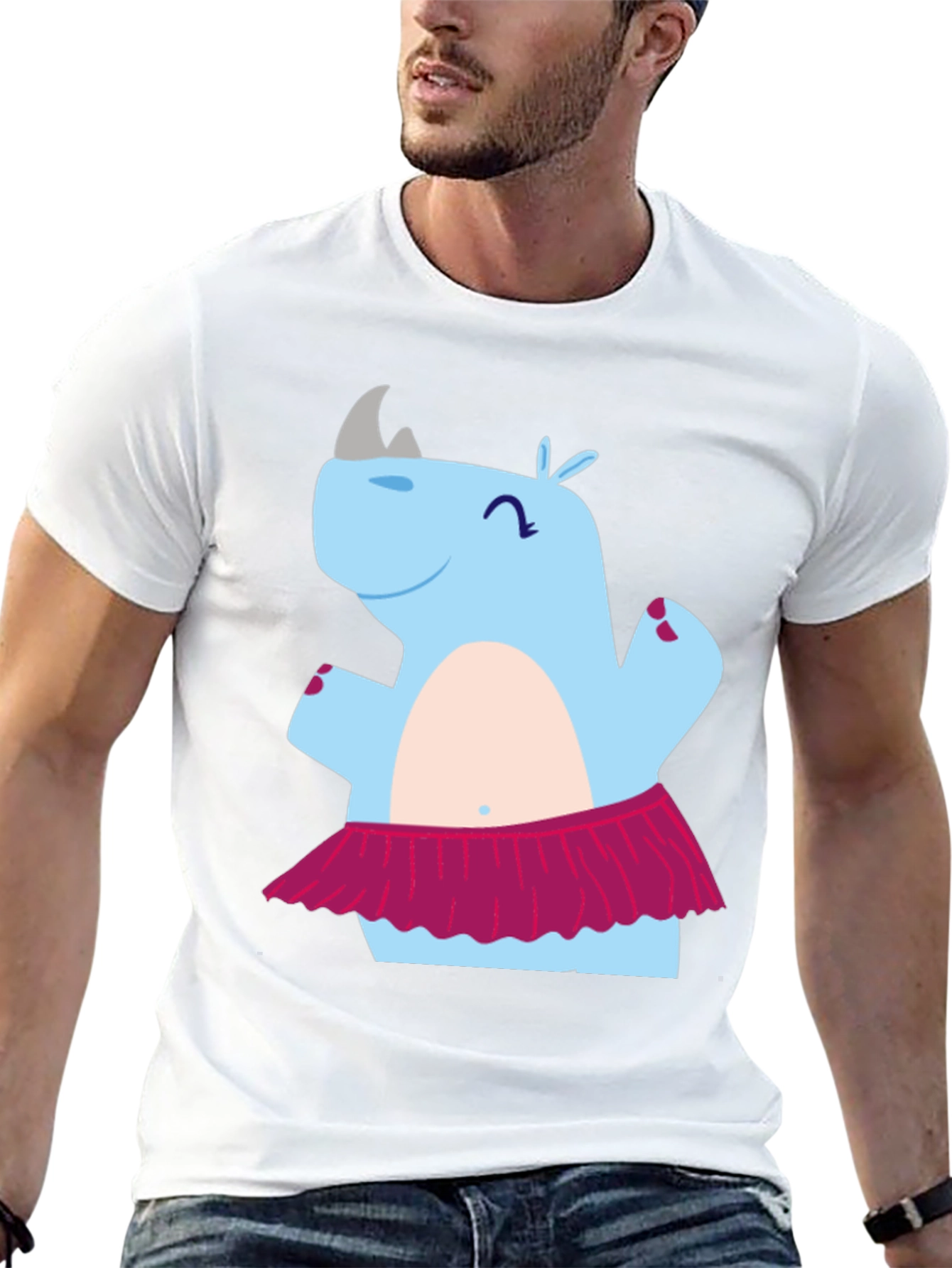Dancing Rhino T-Shirt - Cute Cartoon Tee