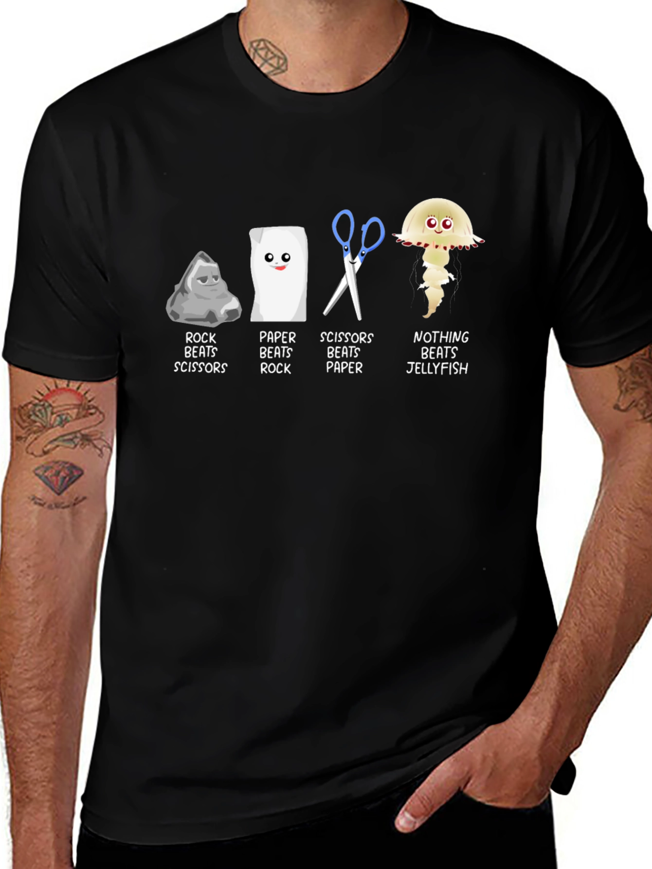 Rock Paper Scissors Jellyfish Graphic T-Shirt