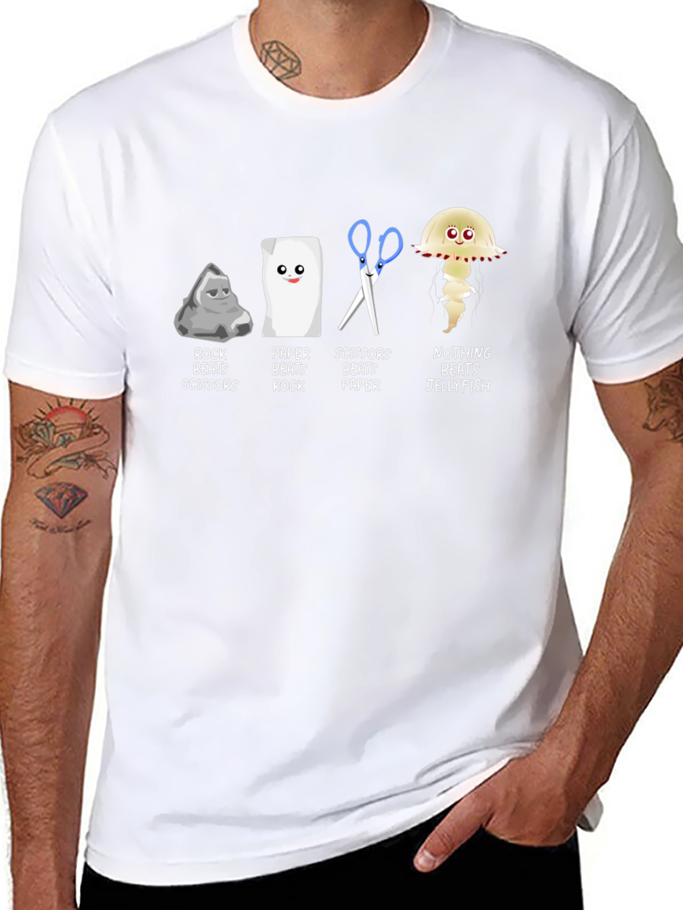 Rock Paper Scissors Jellyfish Graphic T-Shirt