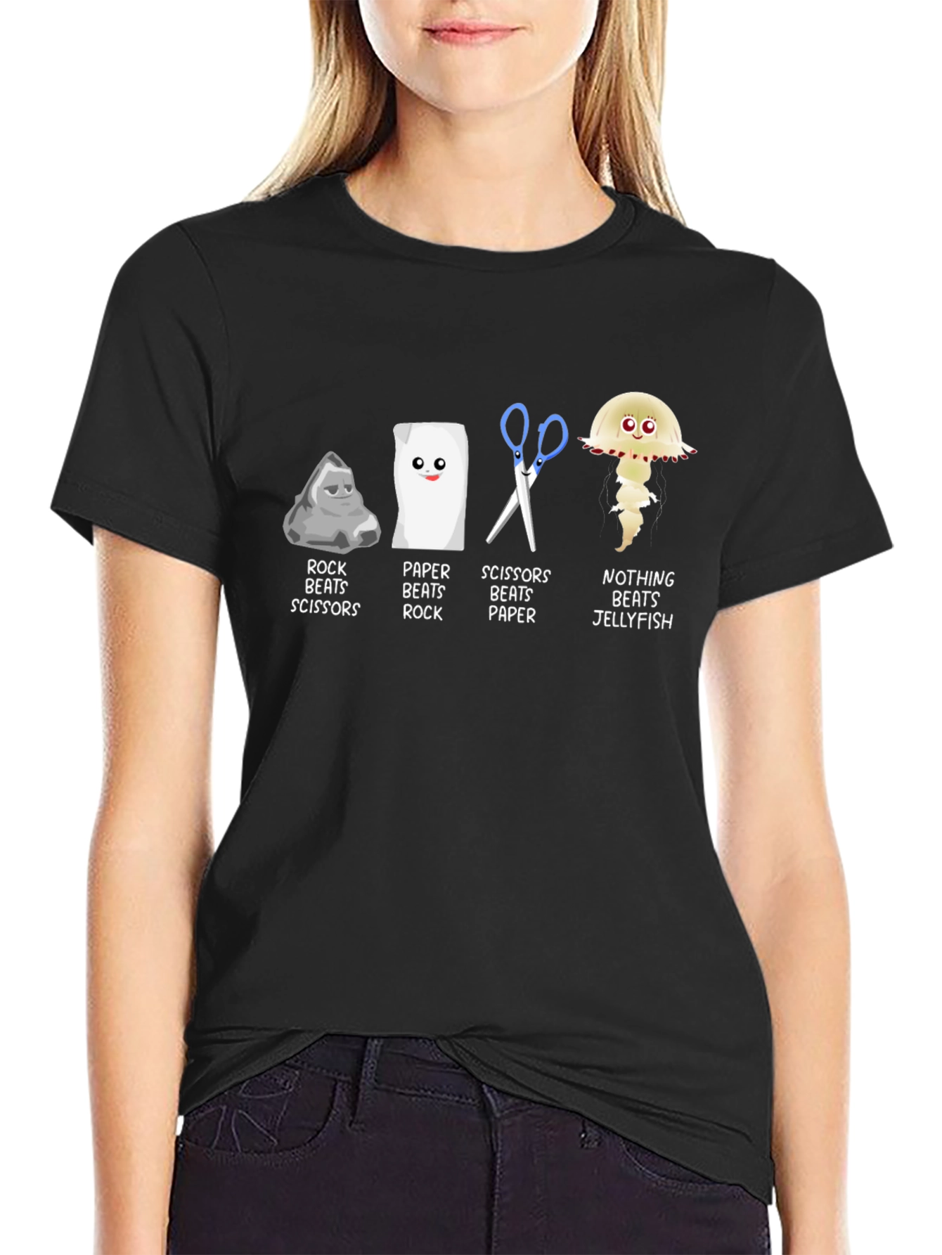 Rock Paper Scissors Jellyfish Graphic T-Shirt