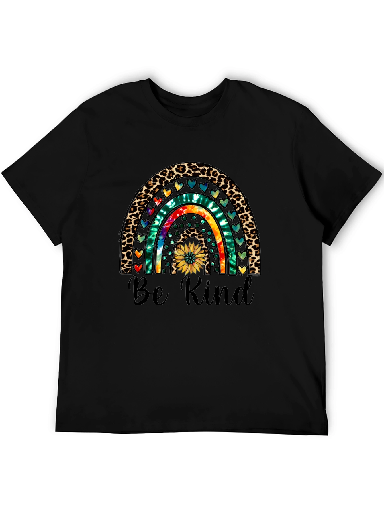Be Kind Rainbow Graphic Tee - Casual Comfort