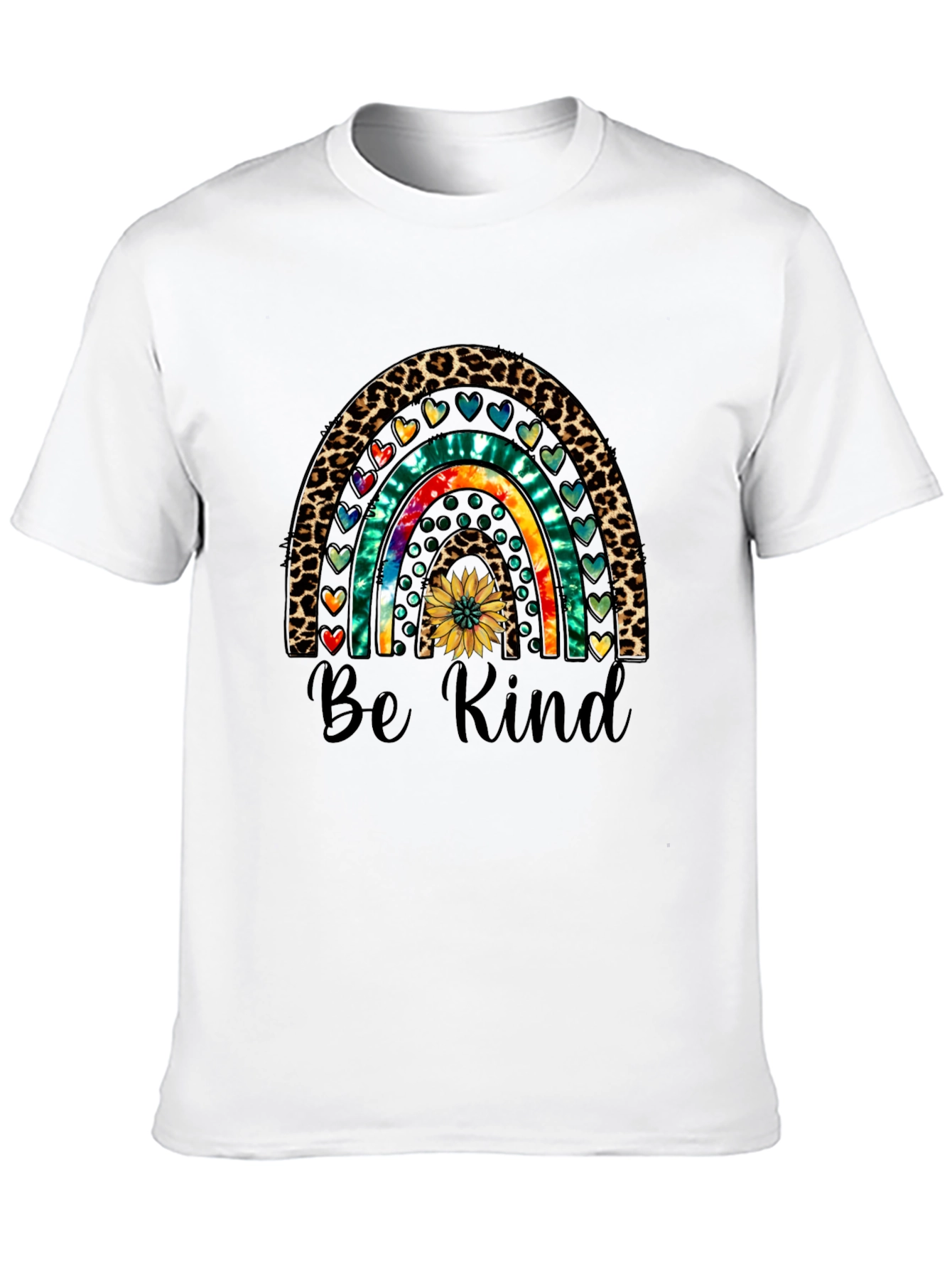 Be Kind Rainbow Graphic Tee - Casual Comfort